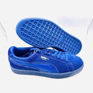 Puma Suede Classic Blue Shoes Youth Size 5.5 Low Top Lace Up Retro (365347-47)